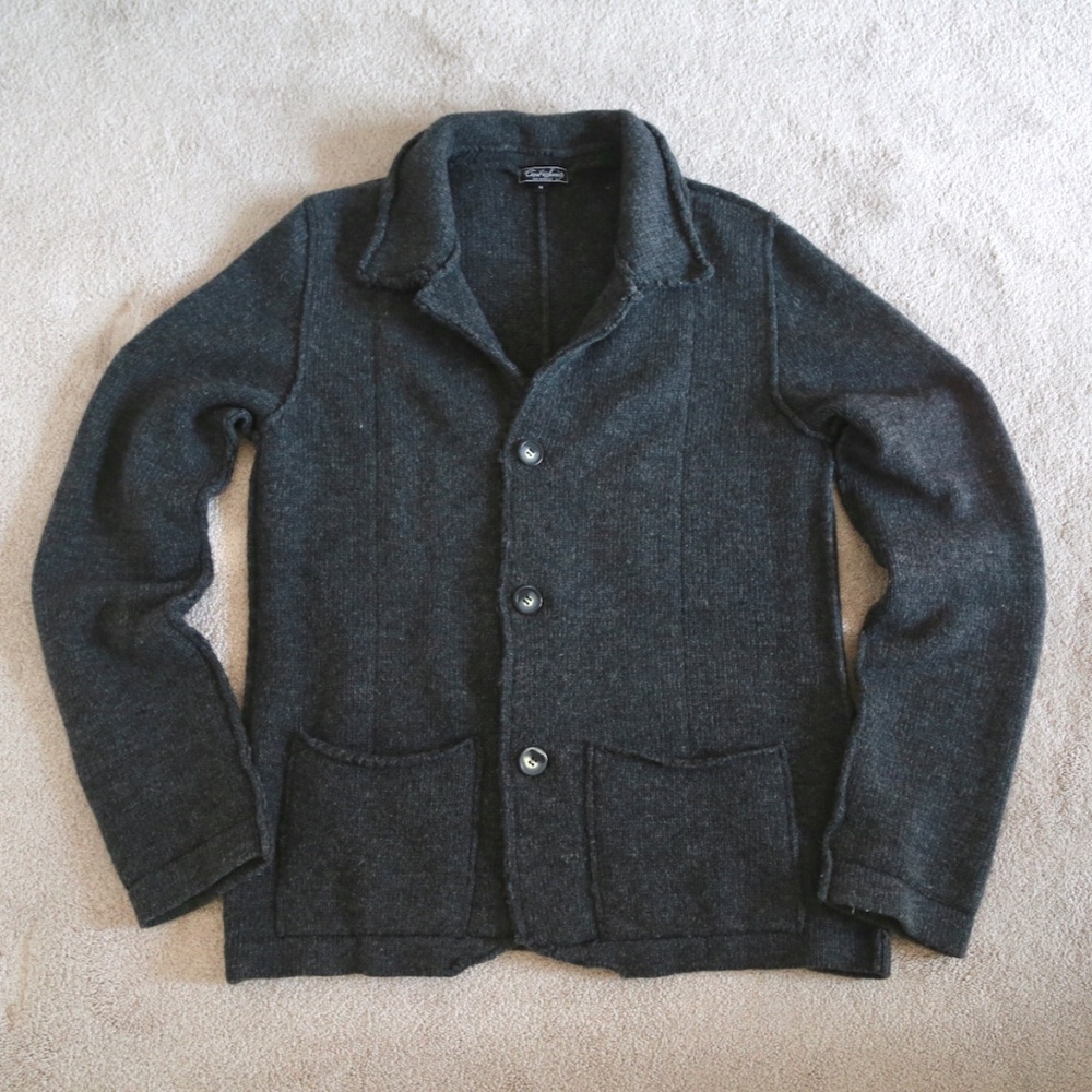 Charcoal Civil Society cardigan sweater blazer/chore coat M